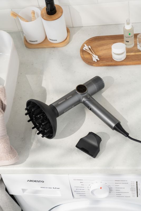 Фен ARDESTO Stein, 1600Вт, 2 швидкості, 4 темп.режима, сірий