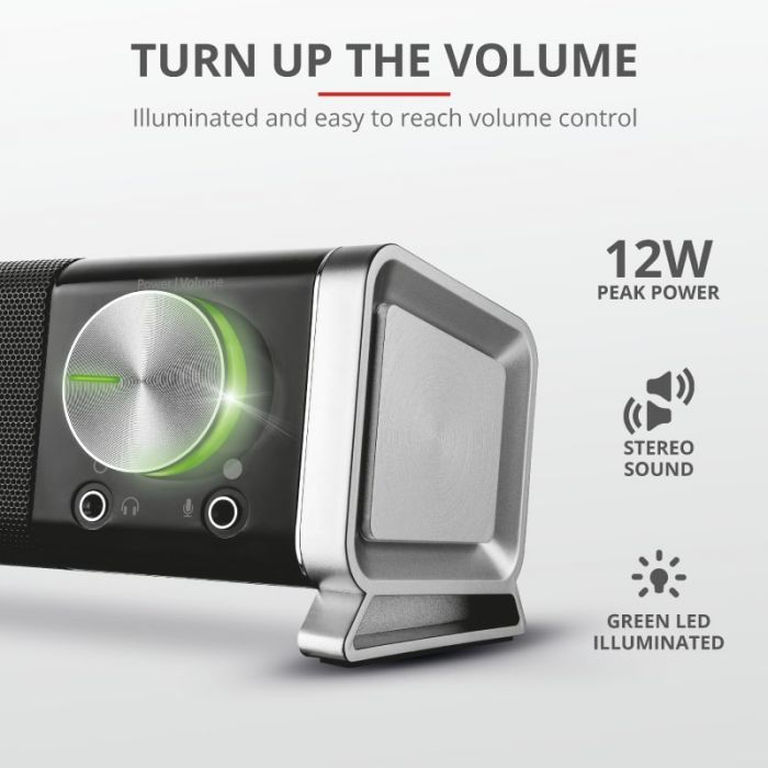 Акустична система Trust Asto Саундбар, USB/AUX, чорний