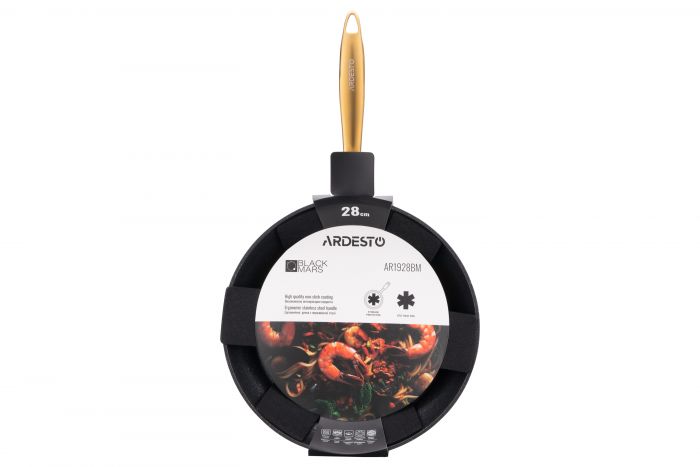 Сковорода ARDESTO Black Mars Sparkle, 28см, алюміній, чорний