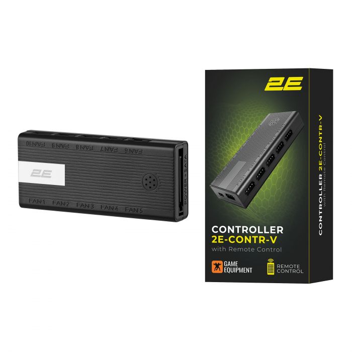 Контролер 2E GAMING CONTR-V ARGB 10 fans 4pin, SATA +5V 3pin, пульт