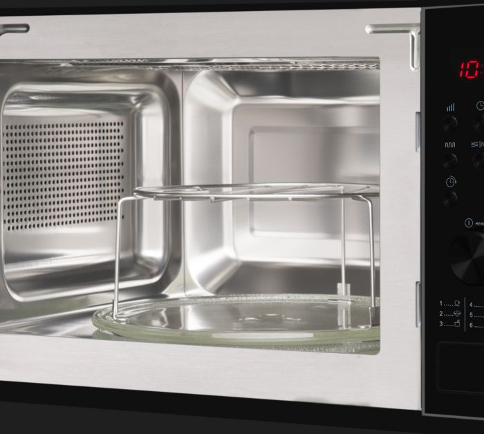 Мікрохвильова піч Hansa вбудовувана, 20л, електр.управл., 900Вт, гриль, дисплей, відкр.кнопкою, чорний