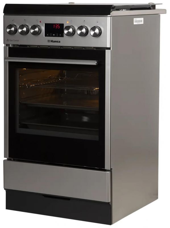 Плита Hansa комбінована, 62л, 50x60см, дисплей, конвекція, чавун, нерж