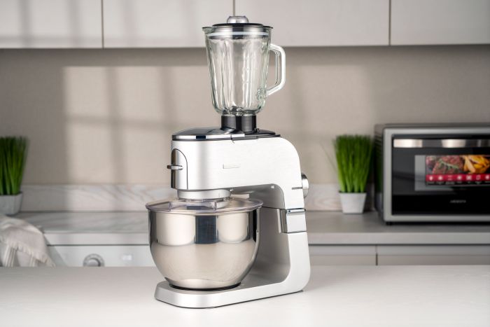 Кухонна машина ARDESTO 1500Вт, чаша-метал, корпус-метал, насадок-10, сріблясто-сірий