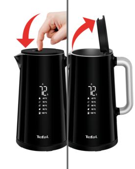 Електрочайник Tefal DIGITAL, 1.7л, LED дисплей, з подвійними стінками, глянець, чорний