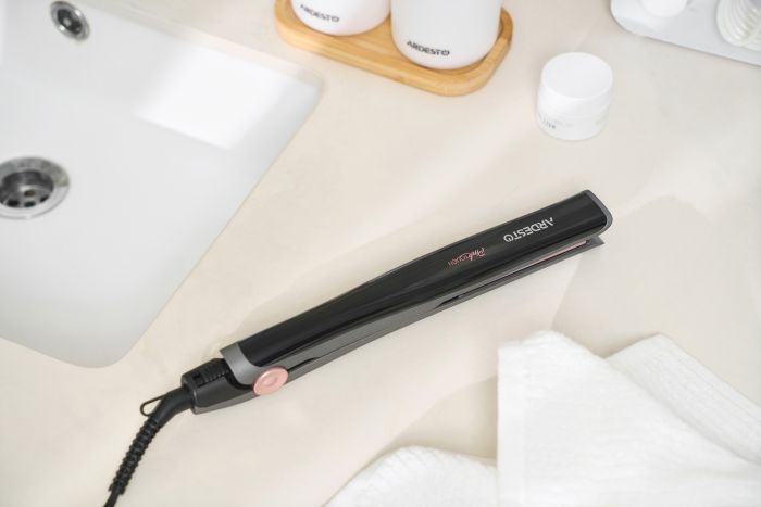 Випрямляч ARDESTO Pink Touch, 32Вт, 110-200C, кераміка, сірий+рожевий