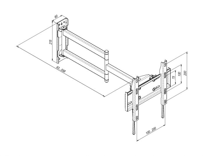 Кріплення ТВ поворотне Simpler 28ET 19-43"