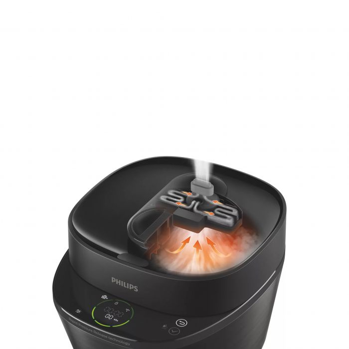 Мультиварка-скороварка Philips All-in-One Cooker, 1000Вт, чаша-5л, електронне керув., пластик, чорний