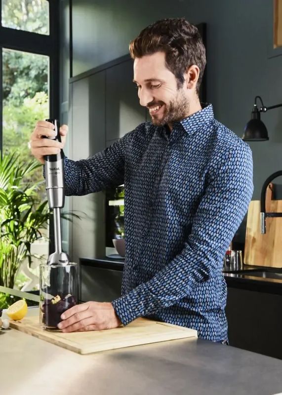 Блендер Tefal заглибний Infiny Force Pro, 1200Вт, 9в1, чаша-800мл, чопер-500мл, спіралайзер, турборежим, чорний