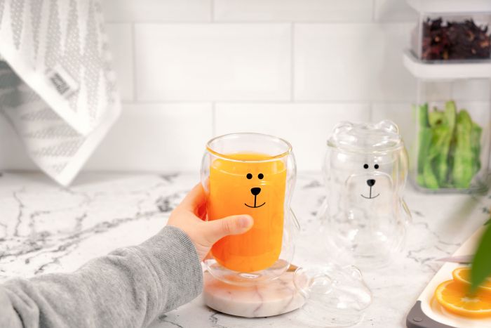 Набір чашок з кришкою з подвійними стінками ARDESTO Animals, 300мл, 2шт, боросилікатне скло, прозорий