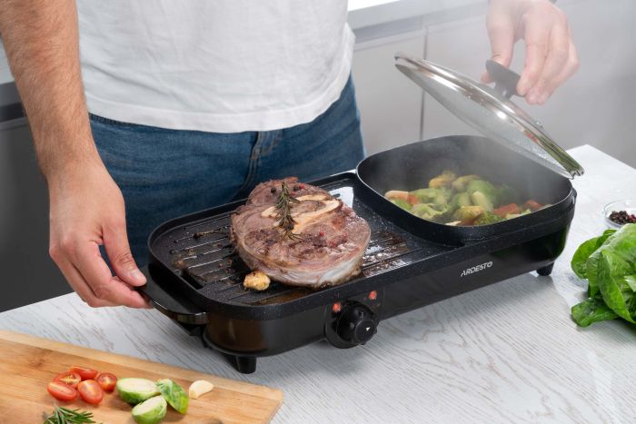 Гриль ARDESTO барбекю 2в1, 1500Вт, темп. режимів-3, метал/пластик, чорний