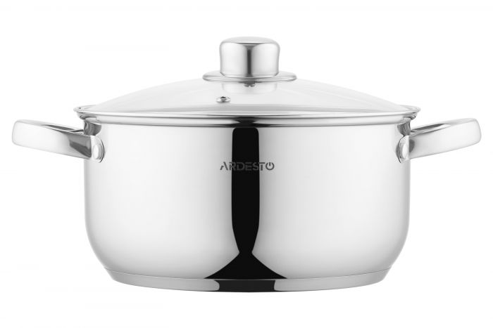 Каструля зі скляною кришкою Ardesto Gemini Gourmet Aosta, 3.8л, нержавіюча сталь
