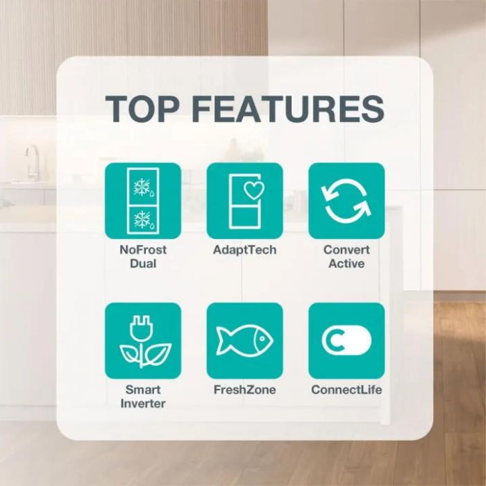 Холодильник Gorenje вбудований з нижн. мороз., 193,7x69x55см, 2 двері,284(76)л, А+, NF+, Зона св-ті, Диспл, Wi-Fi, Біли