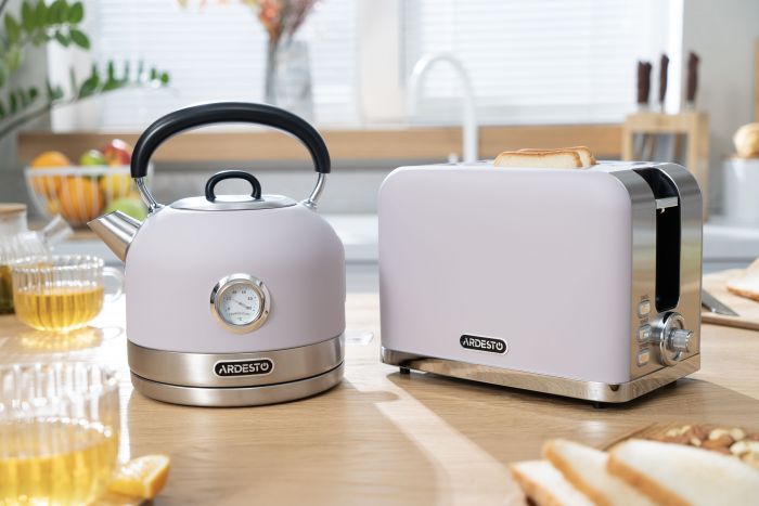 Тостер Ardesto T-F500L, 800Вт, метал, 2 слоти, ліловий+сріблястий