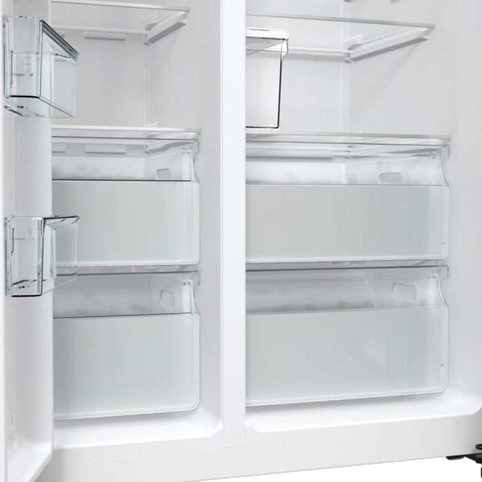 Холодильник SBS Gorenje, 179х70х92см, 2 двері, 376(190)л, А++, NF+, Інв., Зона св-ті, диспенсер, генератор льоду, Зовн. Диспл, чорний