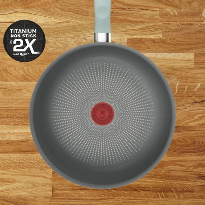 Сковорода ВОК Tefal Halo EUCALYPTUS, 26см, алюміній, бакеліт, сірий