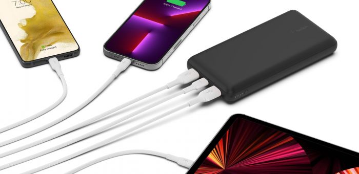 Акумулятор портативний літій-іонний Power Bank Belkin 20000мА·год, 15Вт, 2хUSB-A/USB-C, чорний