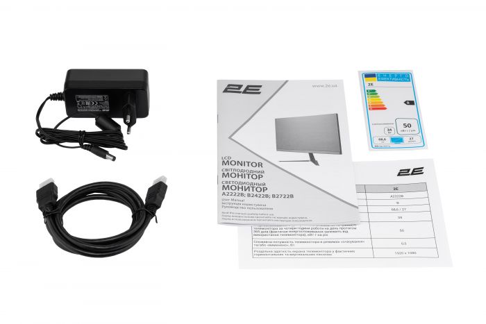 Монітор 2E 21.5" A2222B D-Sub, HDMI, MM, VA, 75Hz