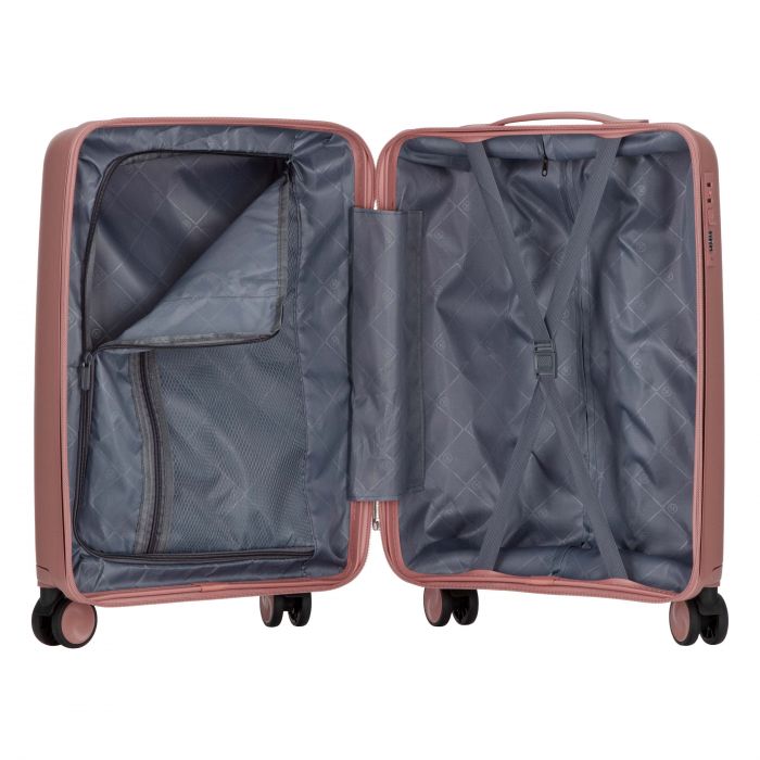 Набір валіз 2E, M7979, поліпропілен, (L+M+S), блискавка anti theft, 4 колеса, кодовий замок, рожево-золотий