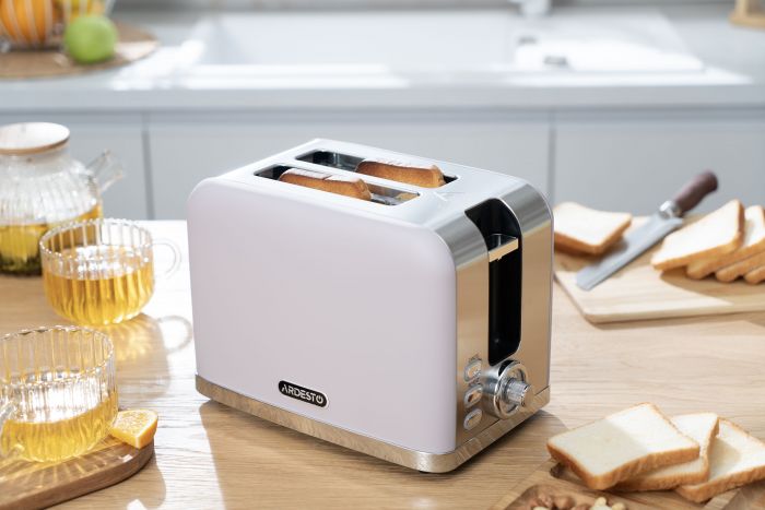 Тостер Ardesto T-F500L, 800Вт, метал, 2 слоти, ліловий+сріблястий