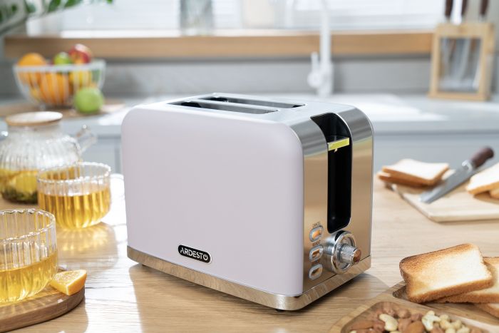 Тостер Ardesto T-F500L, 800Вт, метал, 2 слоти, ліловий+сріблястий