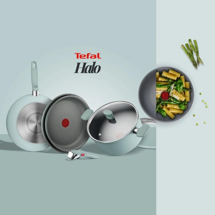 Сковорода Tefal Halo EUCALYPTUS, 24см, алюміній, бакеліт, сірий