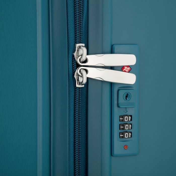 Набір валіз 2E, M7979, поліпропілен, (L+M+S), блискавка anti theft, 4 колеса, кодовий замок, блакитний