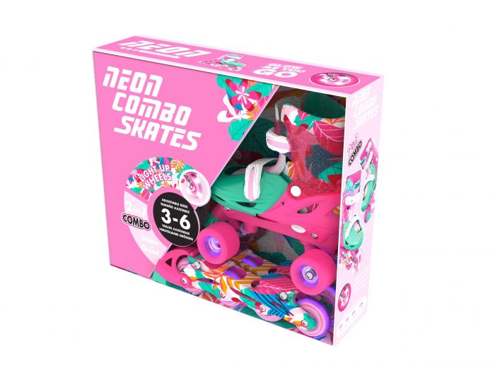 Роликові ковзани Neon Combo, розмір 34-37, квіти