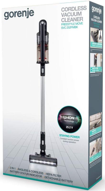 Вертик.безпровідний пилосос Gorenje SVC252FMBK