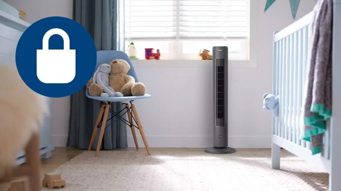 Вентилятор Philips колонний, 110см, 40Вт, пульт ДК, дисплей, графіт