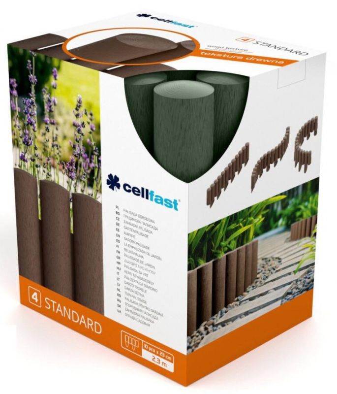 Газонна огорожа Cellfast 4 STANDARD, 10 секцій по 2.35м, 2.3м, зелений
