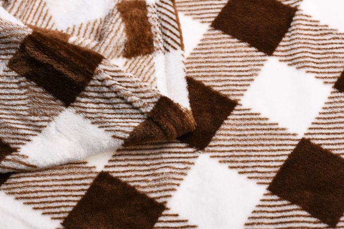 Плед Ardesto Flannel, 160х200см, 100% поліестер, клітинка, бежевий