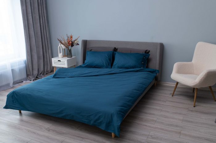 Простирадло Ardesto Mix&Match, 180х240см, 100% бавовна, сатин, синій