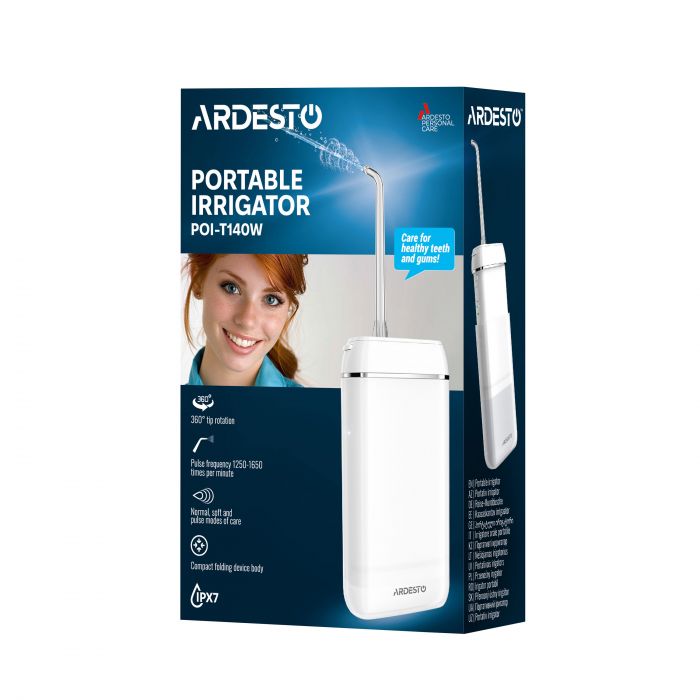 Іригатор Ardesto портативний, чаша 140 мл, Li-ion акум. в компл., білий