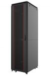 Шафа MIRSAN 19", 42U, GTV, скляні двері, 600x1000 мм, максимально 2000 кг, чорна