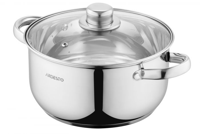 Каструля зі скляною кришкою Ardesto Gemini Gourmet Aosta, 3.8л, нержавіюча сталь