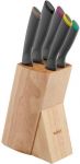 Набір ножів Tefal Fresh Kitchen, дерев'яна колода, 5шт, нержавіюча сталь, пластик, дерево, чорний