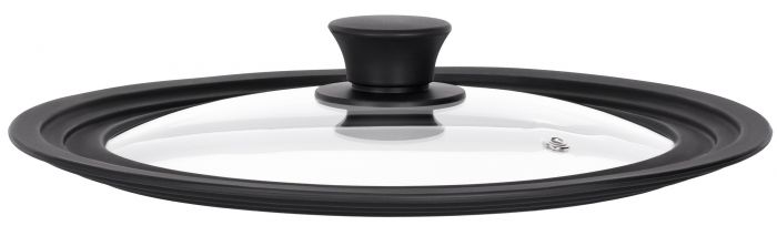 Кришка універсальна Ardesto Black Mars, Smart, 24х26х28см, термостійке скло, силікон