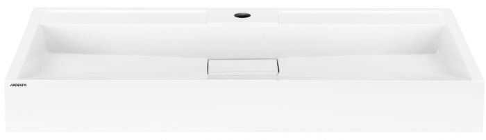 Раковина, умивальник ARDESTO Anna, штучний камінь, прямокут., з отвором для змішувача, без переливу, 900х455х110мм, накладний, білий