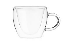 Набір чашок з ручками з подвійними стінками ARDESTO, 300мл, 9.5см, 2шт, боросилікатне скло, прозорий