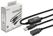 Кабель DIGITUS USB-A (M/F) заряджання/синхронізації, 10м, активний, чорний