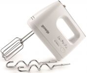 Міксер Gorenje ручний 550Вт, насадки-4 вінчика + блендер, турборежим, білий
