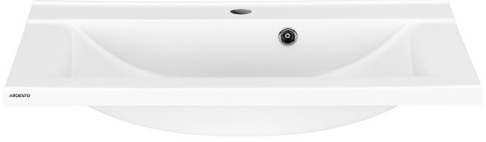 Раковина, умивальник ARDESTO Emma, штучний камінь, прямокут., з отвором для змішувача, з отвором для переливу, 700х447х140мм, накладний, білий