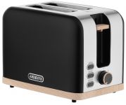 Тостер ARDESTO Wood Modern, 800Вт, метал, 2 слоти, чорний