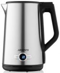 Електрочайник ARDESTO Steel Collection 1.7л, Strix, LED дисплей, подвійні стінки, сріблястий