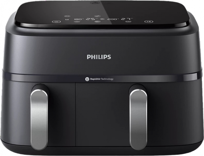 Мультипіч Philips Ovi Dual Series 3000 2750Вт, чаша-6+3л, сенсорне управл., 2 контейнера,8 авто. Програм, пластик, чорний
