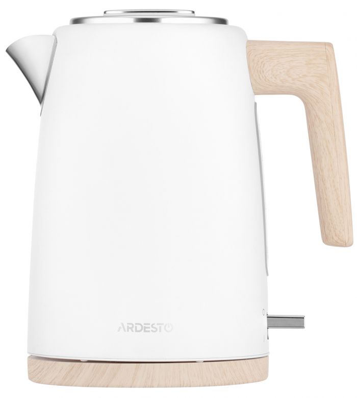 Електрочайник Ardesto EKL-F420WWD, 1.7л, метал, мат, Strix, білий