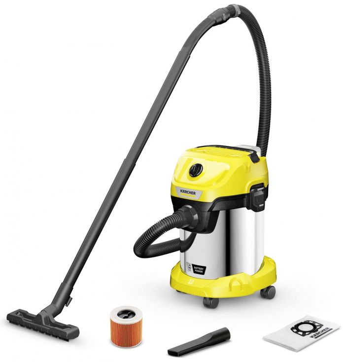 Пилосос професійний акумуляторний Karcher WD 3-18 S V-17/20 18В 110мБар контейнер 17л без АКБ та ЗП