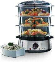 Пароварка Russell Hobbs Cook&Home 800Вт, чаша-3/3/3л, резервуар для води -1л, механічне керування, 3 яруси, метал/пластик, чорний