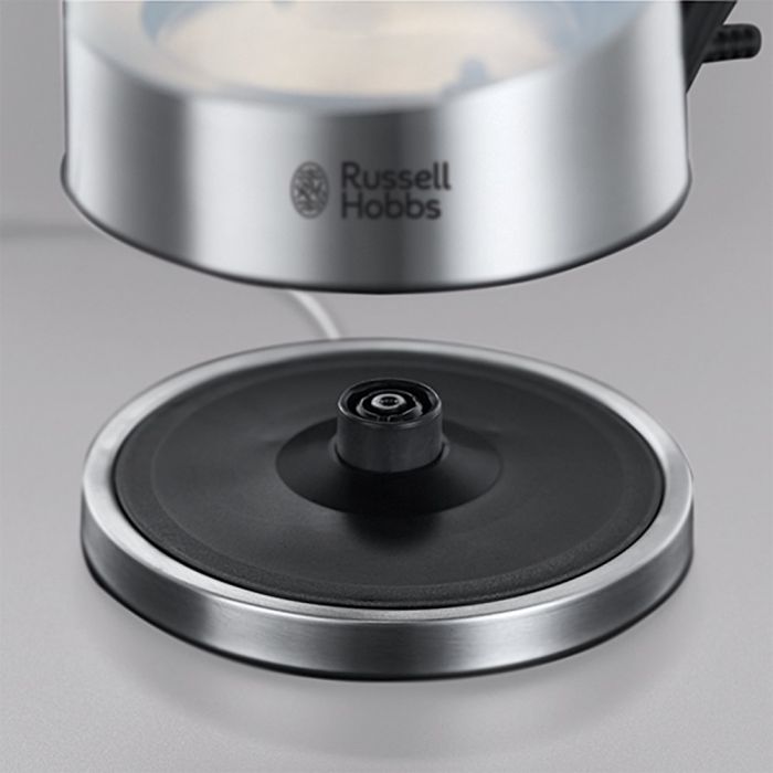 Електрочайник Russell Hobbs Purity 1л, скло, з фільтром Brita, сріблясто-чорний