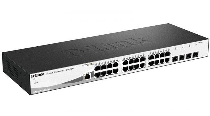 Комутатор D-Link DGS-1210-28/ME revB 24x1G, 4xSFP, L2